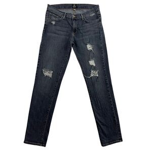 JB Just Black Jeans Womens Size 30 Blue Distressed Stretch Made In USA
